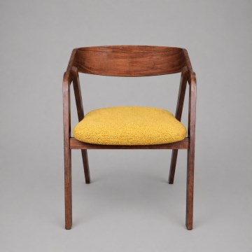 LUSO Walnut/Orange Dining Chair
