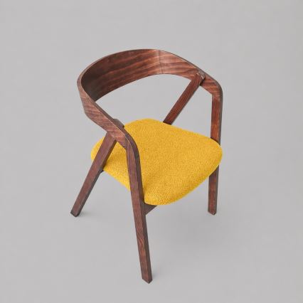 LUSO Walnut/Orange Dining Chair
