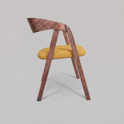 LUSO Walnut/Orange Dining Chair