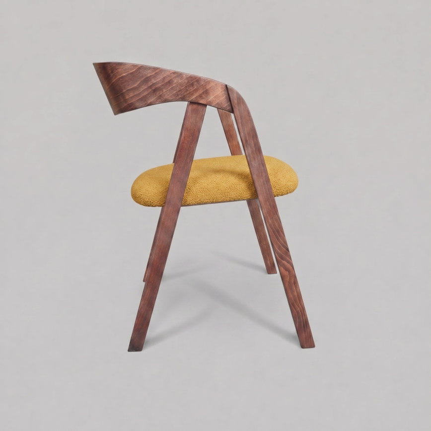 LUSO Walnut/Orange Dining Chair