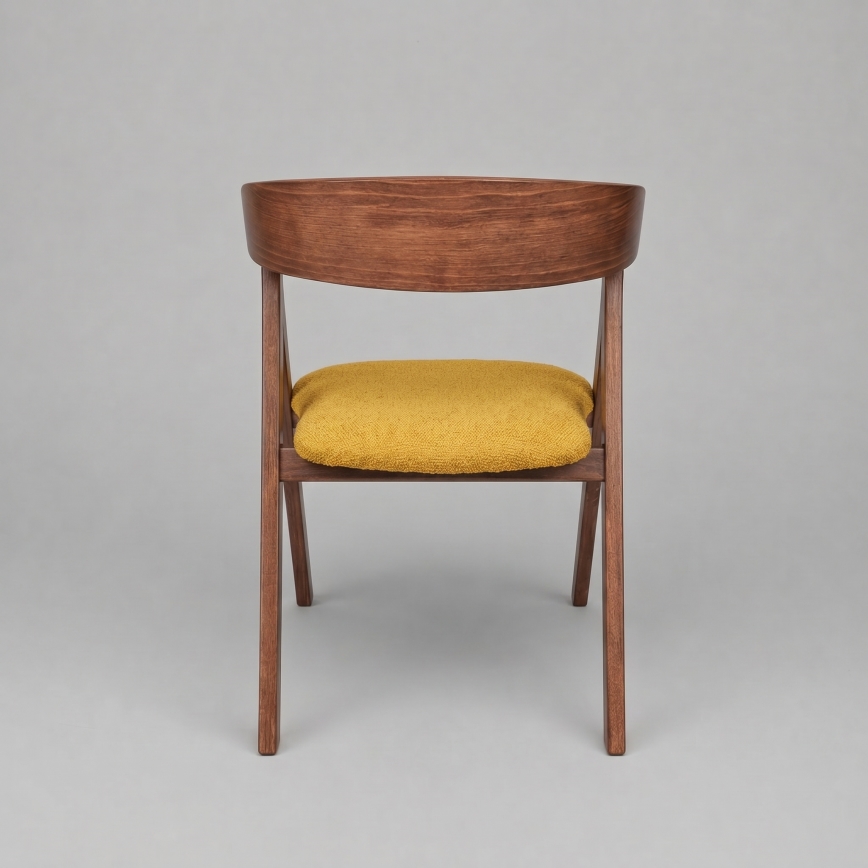 LUSO Walnut/Orange Dining Chair