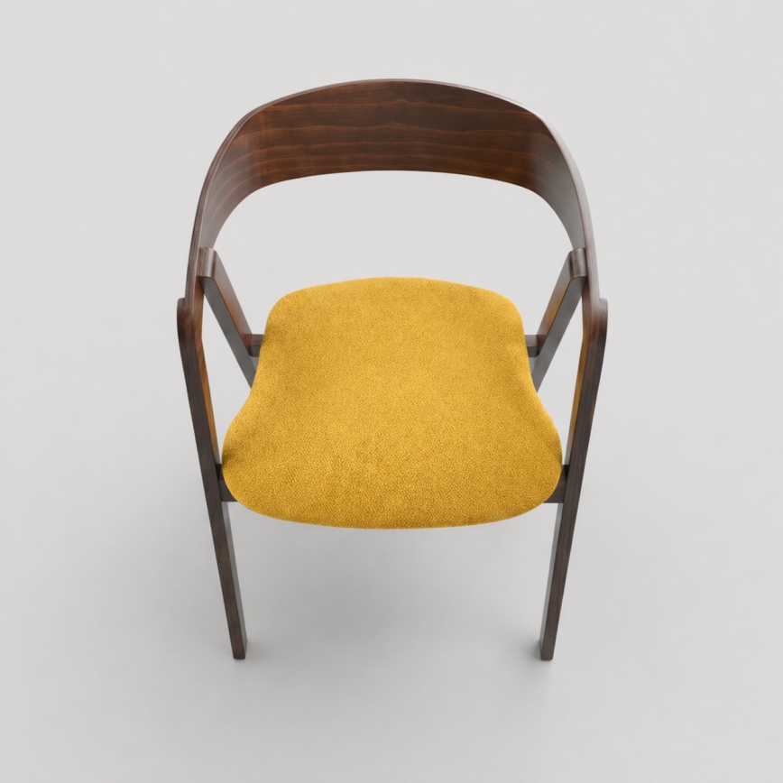 LUSO Walnut/Orange Dining Chair
