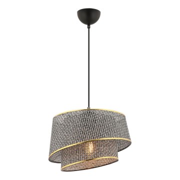 Lustr na lanku BARETTE 1xE27/60W/230V šedá/zlatá