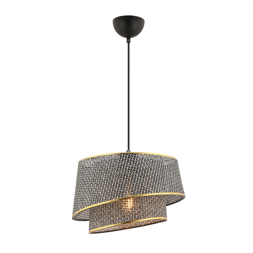Lustr na lanku BARETTE 1xE27/60W/230V šedá/zlatá