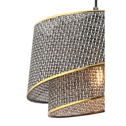 Lustr na lanku BARETTE 1xE27/60W/230V šedá/zlatá