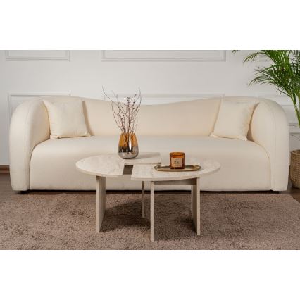 LUVIA Coffee Table, Beige Marble Finish