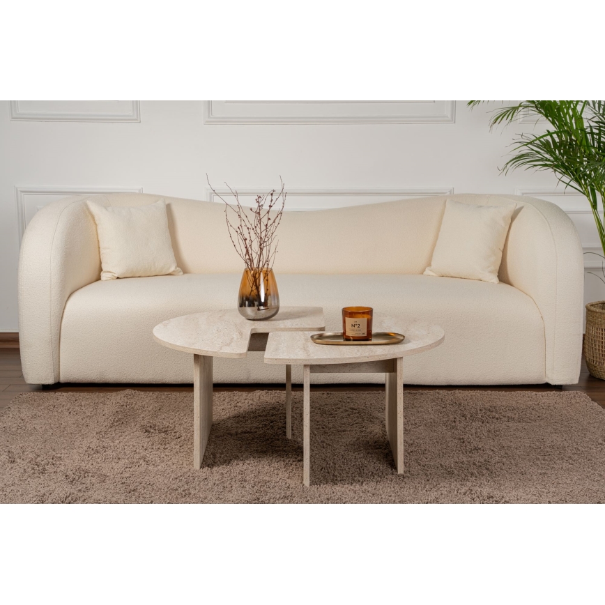 LUVIA Coffee Table, Beige Marble Finish