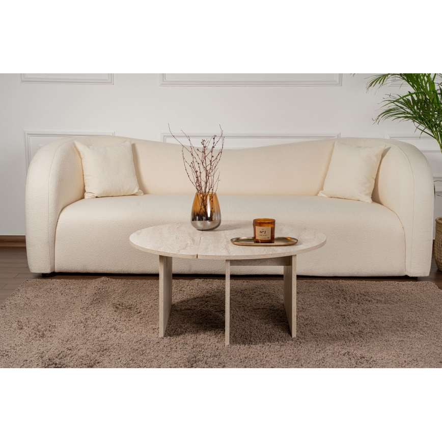 LUVIA Coffee Table, Beige Marble Finish