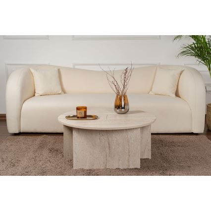 LUVIA Coffee Table, Beige Marble Finish