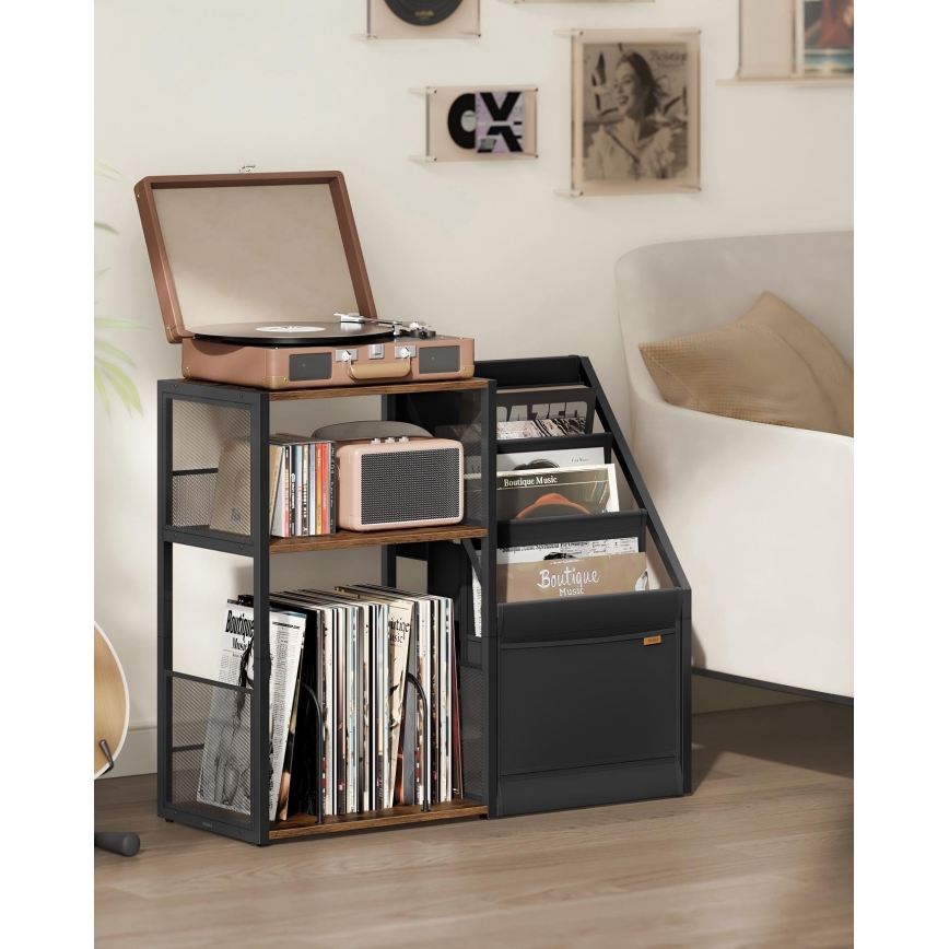 LUVOR Side Table 81x30 cm Brown/Black