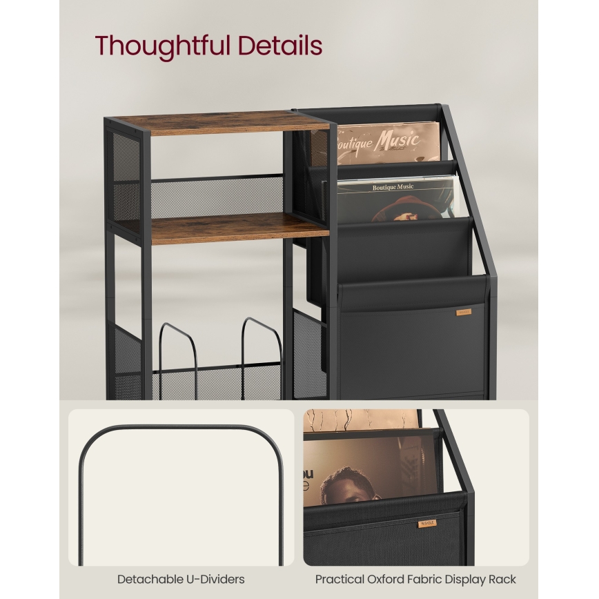 LUVOR Side Table 81x30 cm Brown/Black