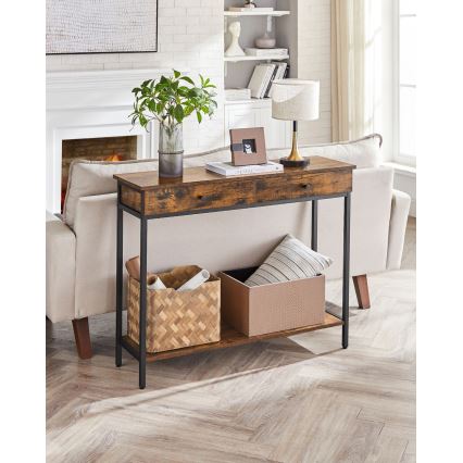 LUVOR side table, brown/black