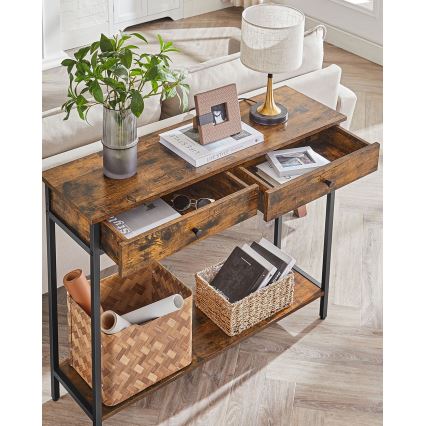 LUVOR side table, brown/black