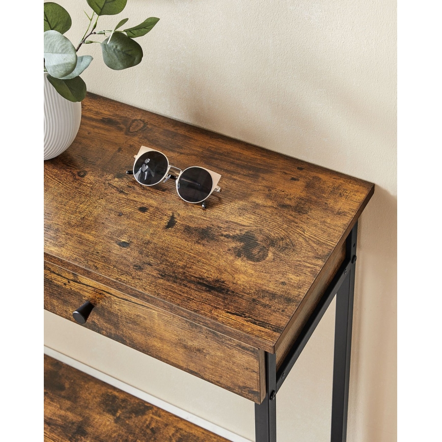 LUVOR side table, brown/black