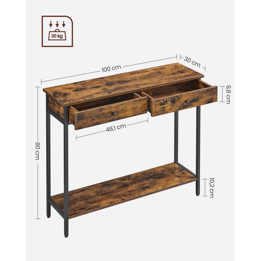 LUVOR side table, brown/black