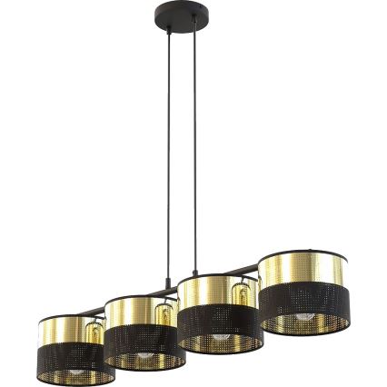 LUX cable-hung chandelier 4xE27/15W/230V black/gold