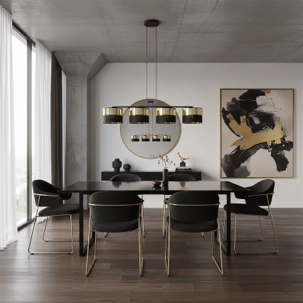 LUX cable-hung chandelier 4xE27/15W/230V black/gold