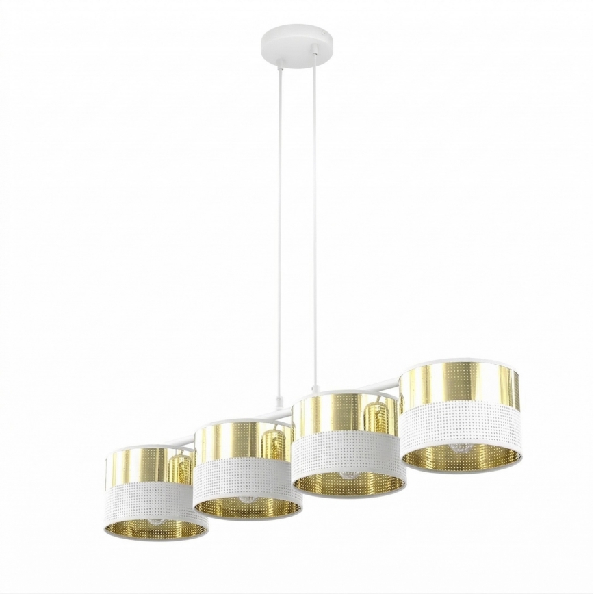 LUX cable pendant chandelier 4xE27/15W/230V White/Gold