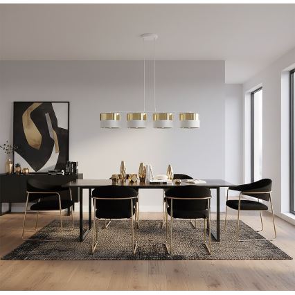 LUX cable pendant chandelier 4xE27/15W/230V White/Gold