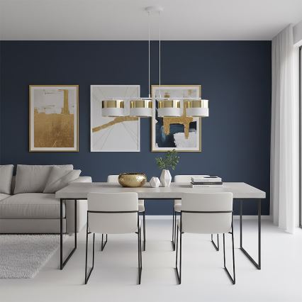 LUX cable pendant chandelier 4xE27/15W/230V White/Gold