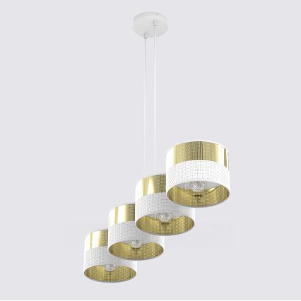 LUX cable pendant chandelier 4xE27/15W/230V White/Gold