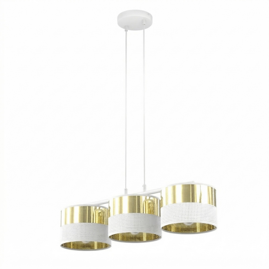 LUX Cable Pendant Light 3xE27/15W/230V White/Gold