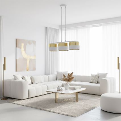 LUX Cable Pendant Light 3xE27/15W/230V White/Gold