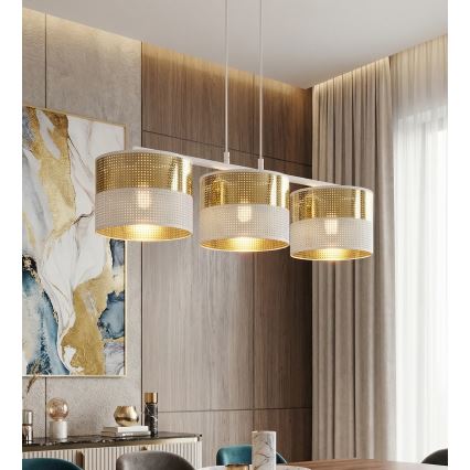 LUX Cable Pendant Light 3xE27/15W/230V White/Gold