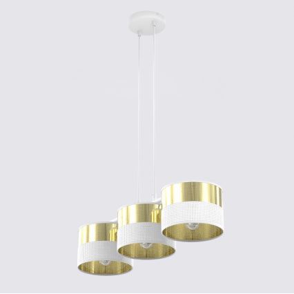 LUX Cable Pendant Light 3xE27/15W/230V White/Gold