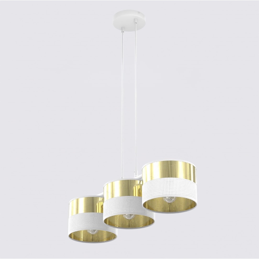 LUX Cable Pendant Light 3xE27/15W/230V White/Gold