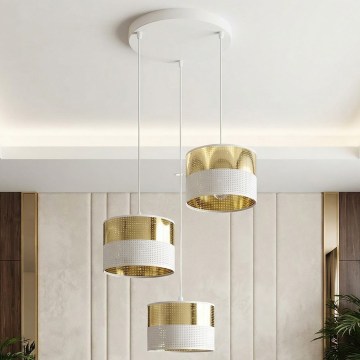 LUX Cable Pendant Light 3xE27/15W/230V White/Gold