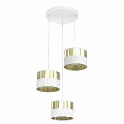LUX Cable Pendant Light 3xE27/15W/230V White/Gold