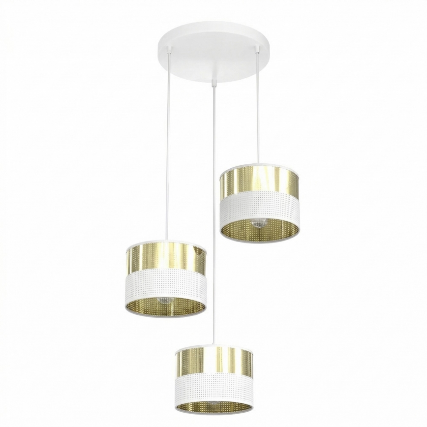 LUX Cable Pendant Light 3xE27/15W/230V White/Gold
