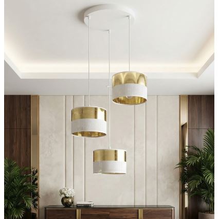 LUX Cable Pendant Light 3xE27/15W/230V White/Gold