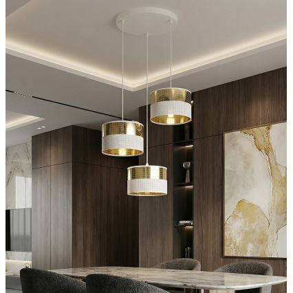 LUX Cable Pendant Light 3xE27/15W/230V White/Gold