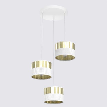LUX Cable Pendant Light 3xE27/15W/230V White/Gold