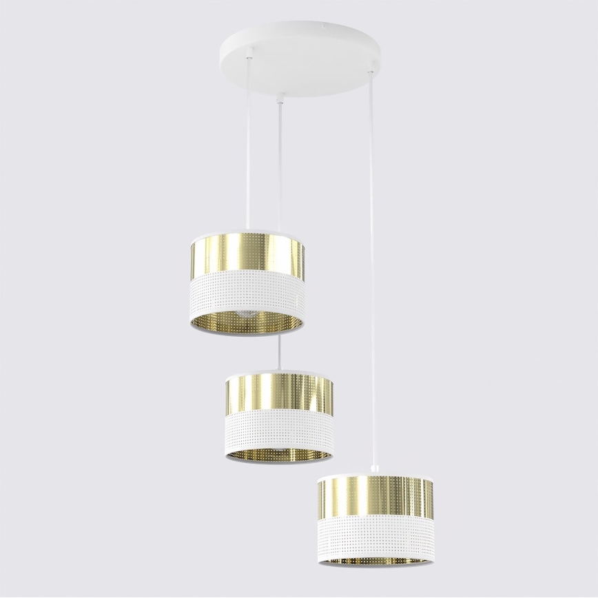LUX Cable Pendant Light 3xE27/15W/230V White/Gold