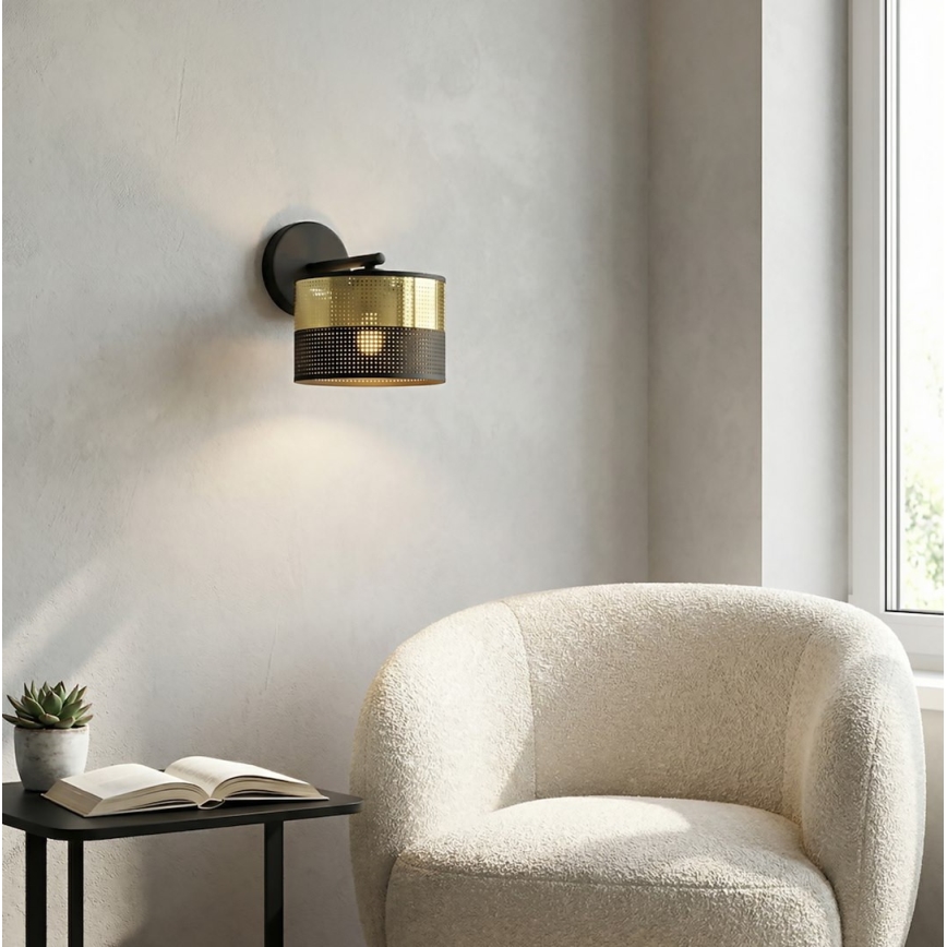 LUX Wall Lamp 1xE27/15W/230V Black/Gold