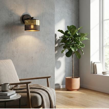 LUX Wall Lamp 1xE27/15W/230V Black/Gold