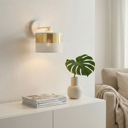 LUX Wall Lamp 1xE27/15W/230V White/Gold