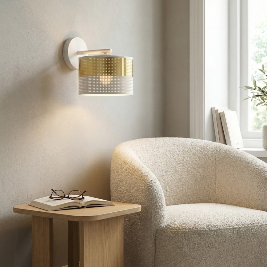 LUX Wall Lamp 1xE27/15W/230V White/Gold