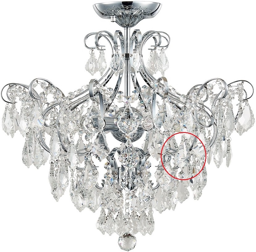 Luxera 33304 - Replacement crystal for chandelier GRANADA 5 cm
