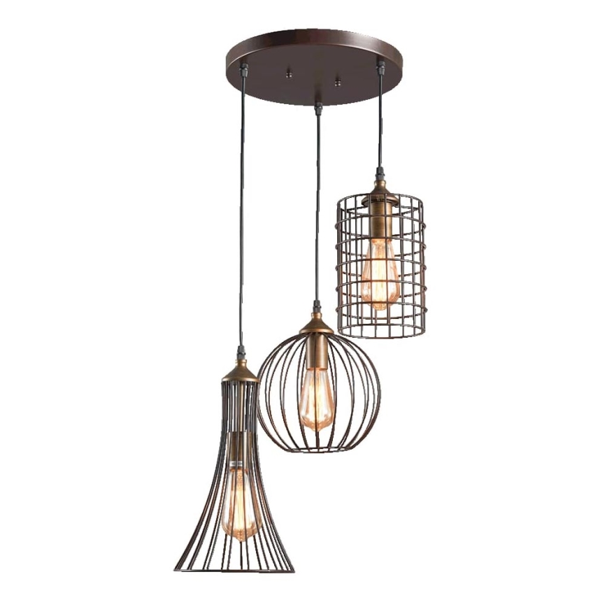 LUXERA 46073 - Chandelier on a string TRION 3xE27/60W/230V