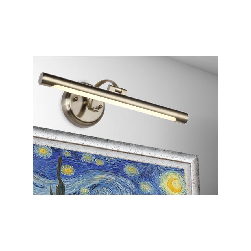 LUXERA 62301 - LED picture light MOSSARIO LED/8W/230V brass