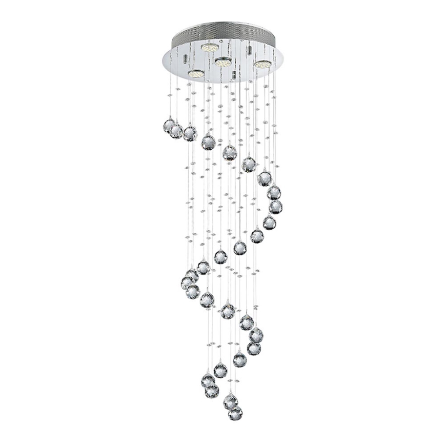LUXERA 62410 - Surface-mounted crystal chandelier COIL 4xGU10/50W/230V