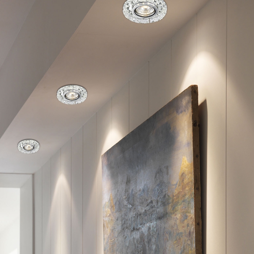 LUXERA 71074 - LED Recessed light CRYSTALS 1xGU10/50W/230V + LED/3W STRIPE