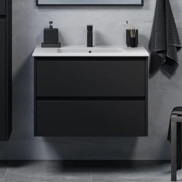 LYKE 80 cm Black Bathroom Vanity Unit with Sink