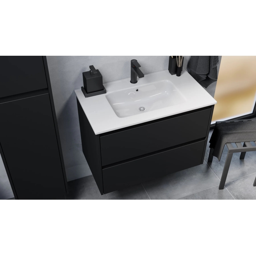 LYKE 80 cm Black Bathroom Vanity Unit with Sink