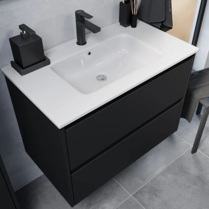 LYKE 80 cm Black Bathroom Vanity Unit with Sink
