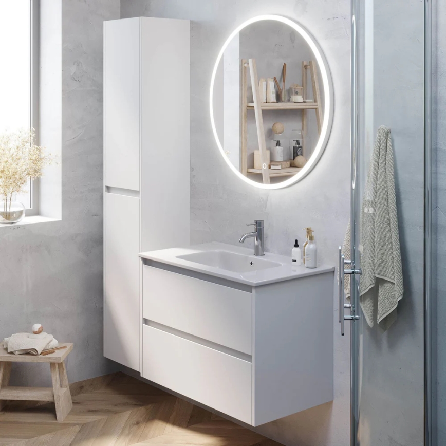 LYKE 80 cm White Bathroom Vanity with Basin